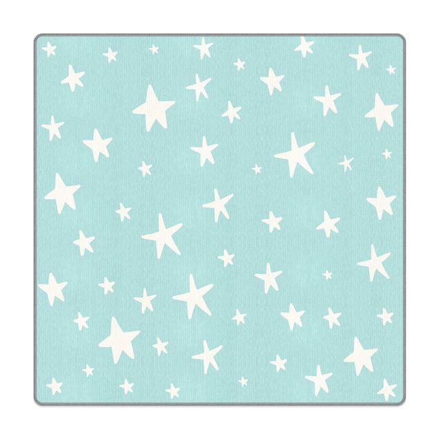 Teppich - Gezeichnete große Sterne im Blauen Himmel