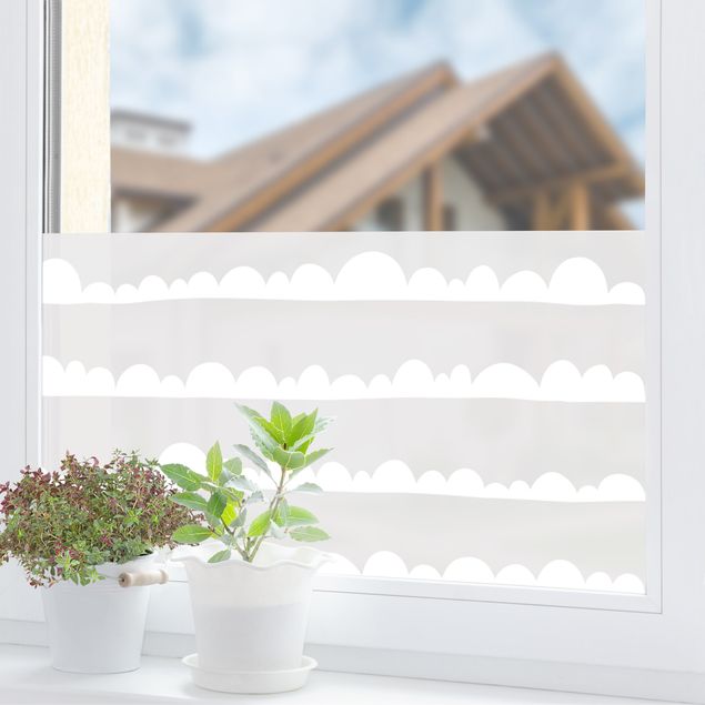 Klebefolie Fenster Gezeichnete Wolkenbänder