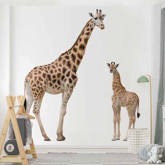 Fototapete - Giraffe Mutter und Kind