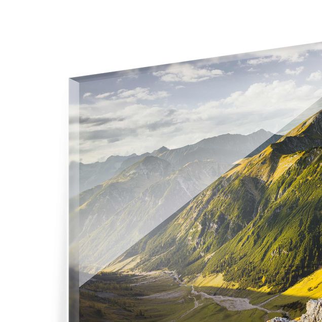Glasbild Alpen mehrteilig - Berge in den Alpen 3-teilig