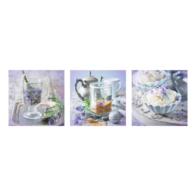 Bilder auf Glas Lavendel Set Vintage