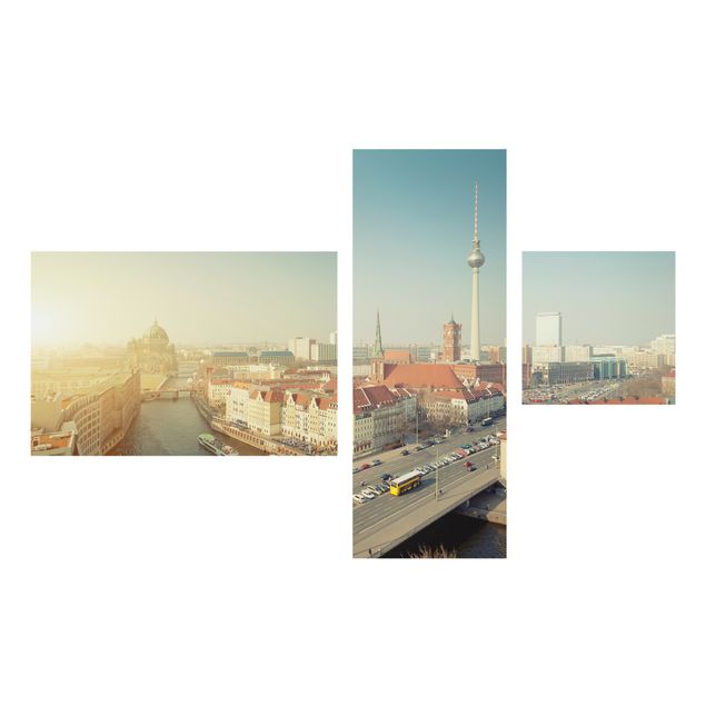 Bilder auf Glas Berlin am Morgen Collage