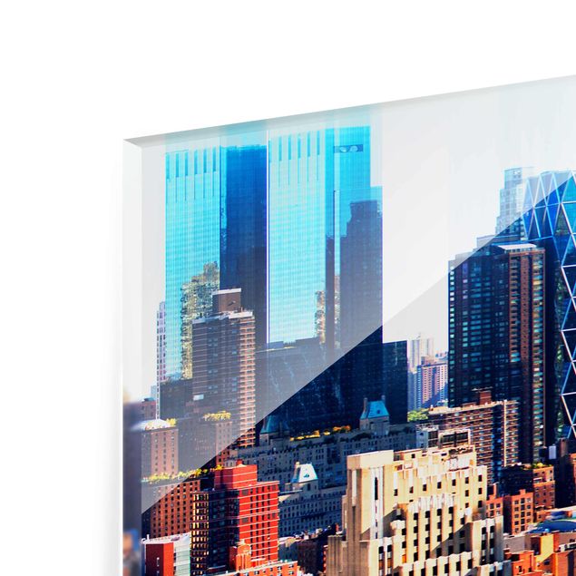 Glasbild mehrteilig - Manhattan Skyline Urban Stretch 4-teilig