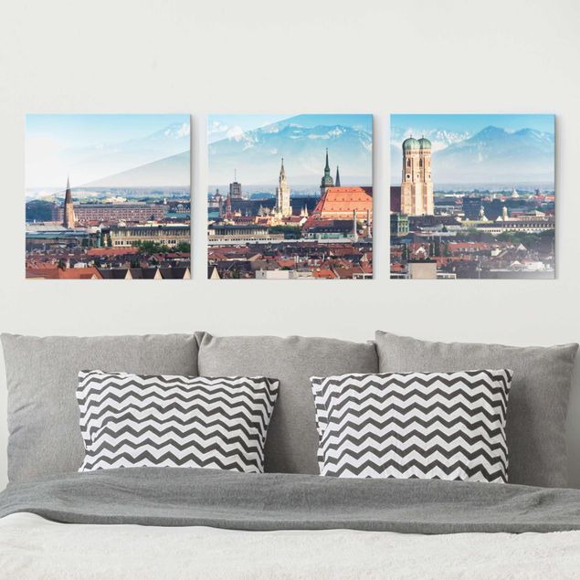 Glasbild Skyline München