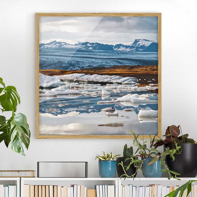 Moderne Bilder mit Rahmen Gletscherlagune