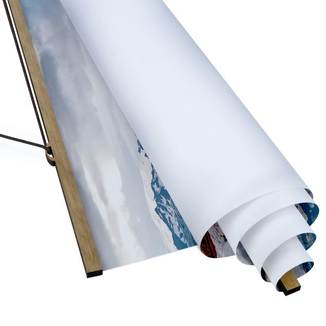 Stoffbild mit Posterleisten - Gletscherlagune - Quadrat 1:1