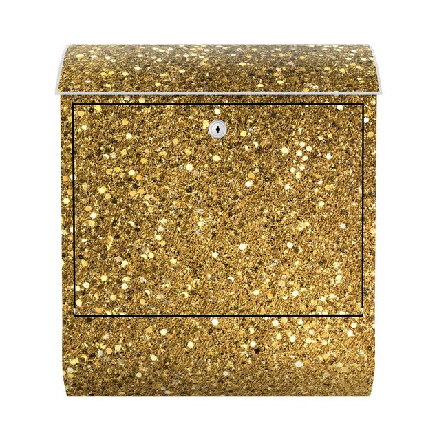 Briefkasten Design Glitzer Konfetti in Gold
