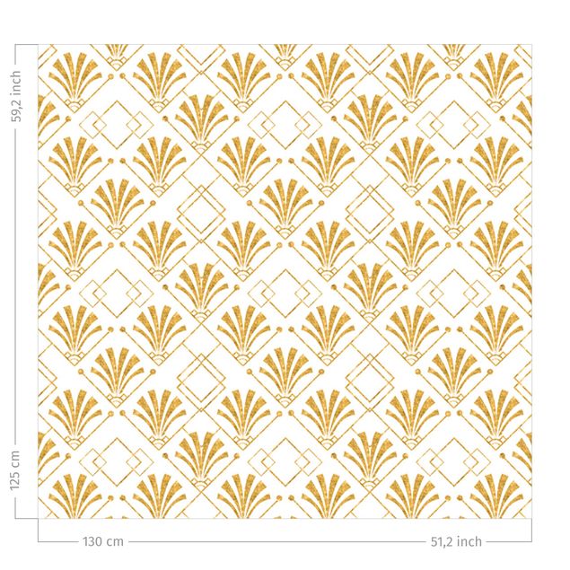 Vorhang - Glitzeroptik mit Art Deco Muster in Gold