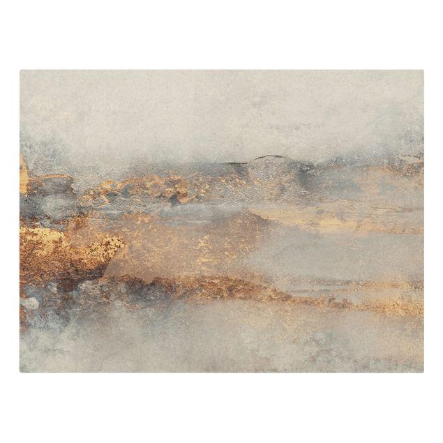 Wandbilder Gold-Grauer Nebel