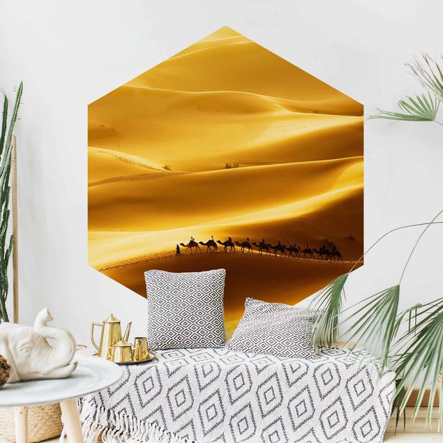 Tapete Hexagon Golden Dunes
