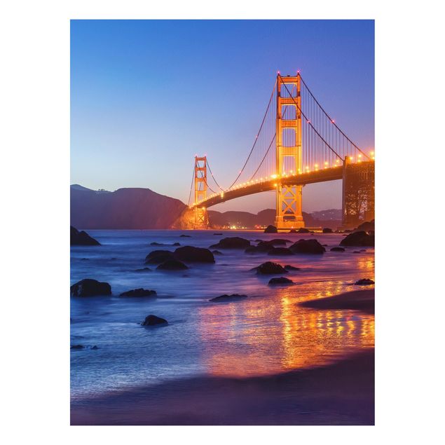 Bilder auf Hartschaumplatte Golden Gate Bridge am Abend