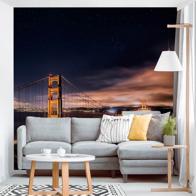 schöne Tapeten Golden Gate to Stars