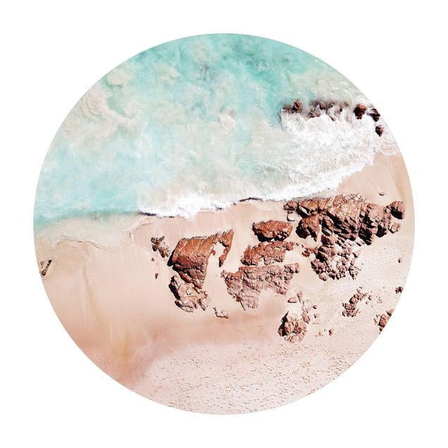 Runder Vinyl-Teppich - Golden Rose Beach
