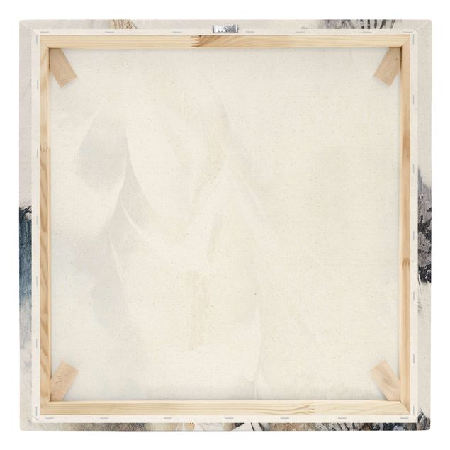 Leinwandbild - Goldene abstrakte Wintermalerei - Quadrat 1:1