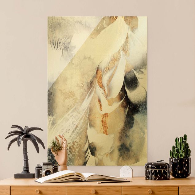 Elisabeth Fredriksson Poster Goldene abstrakte Wintermalerei