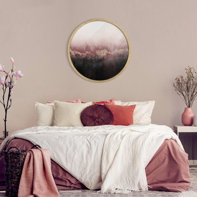 Moderne Bilder mit Rahmen Goldene Dämmerung Rosa