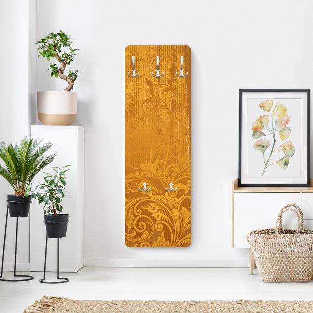 Garderobe mit Motiv Goldene Flora