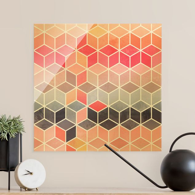 Elisabeth Fredriksson Poster Goldene Geometrie - Buntes Pastell