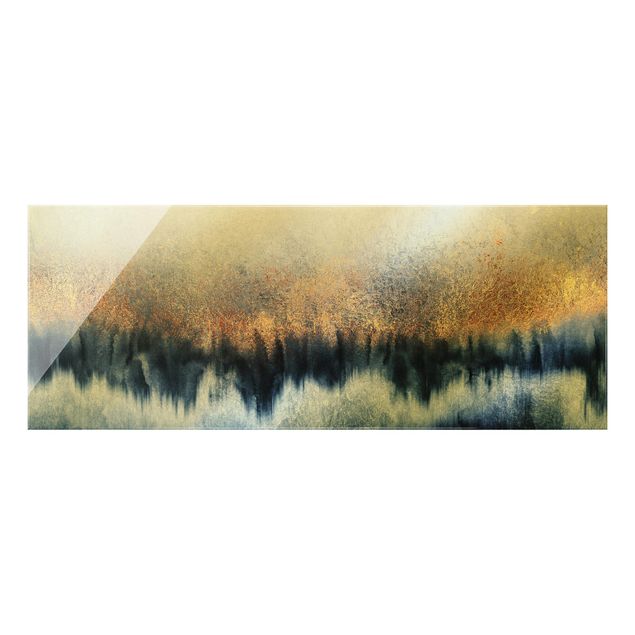 Glasbild - Goldener Horizont - Panorama 5:2