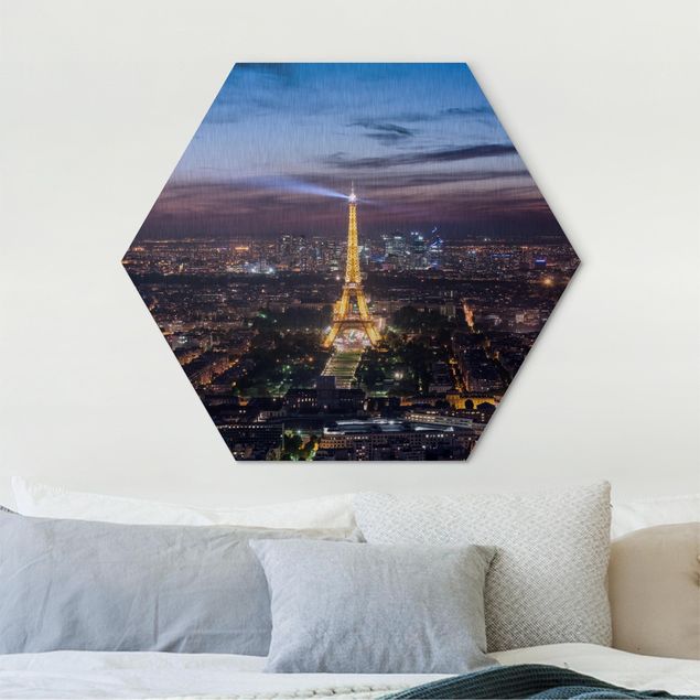 Hexagon Bild Alu-Dibond - Good Night Paris