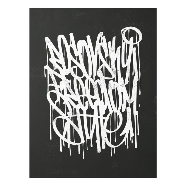 Glasbild - Graffiti Art Freedom Style - Hochformat