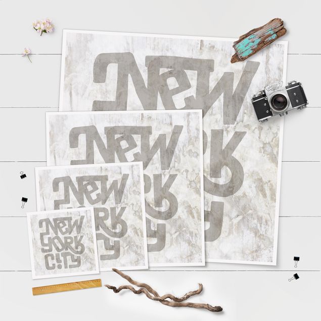 Poster - Graffiti Art Calligraphy New York City - Quadrat 1:1