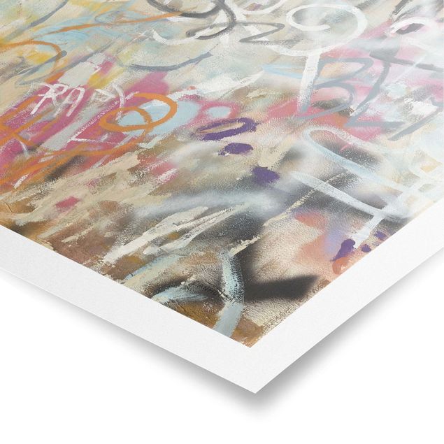 Poster Graffiti Love in Pastell
