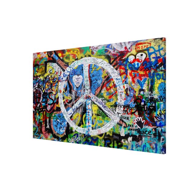 Magnettafel mit Motiv Graffiti Wall Peace Sign