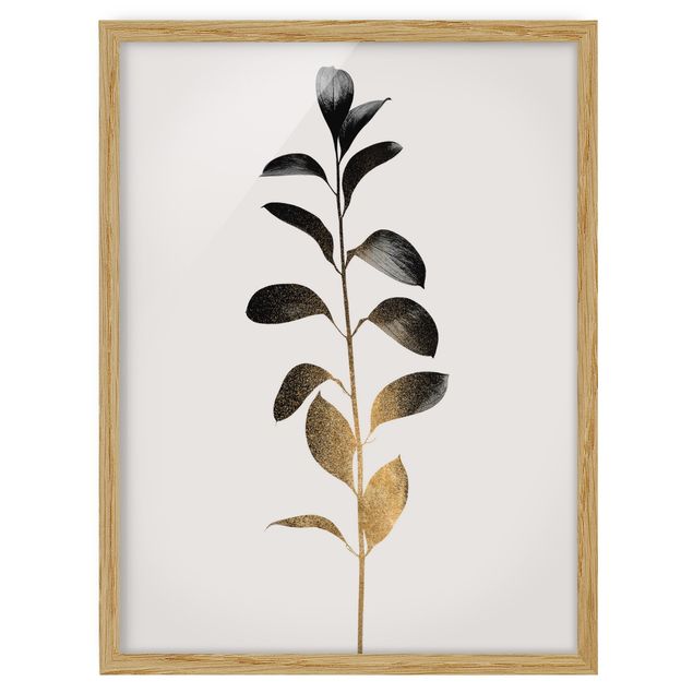 Bilder Grafische Pflanzenwelt - Gold und Grau
