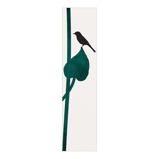 Kubistika Prints Grafische Pflanzenwelt - Vogel auf Blatt