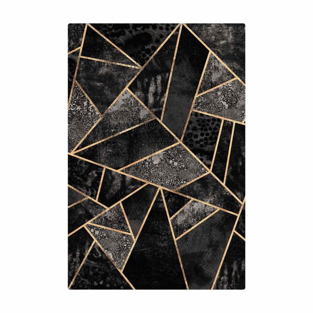 Kork-Teppich - Graue Dreiecke Gold - Hochformat 2:3