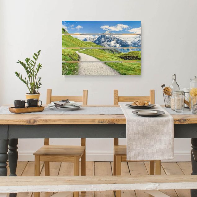 Wandbild Holz Grindelwald Panorama