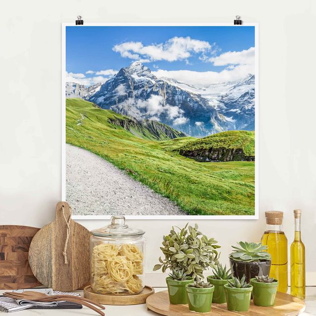 Poster Berge Grindelwald Panorama