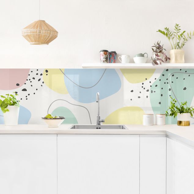 Wandpaneele Küche Große geometrische Formen - Pastell