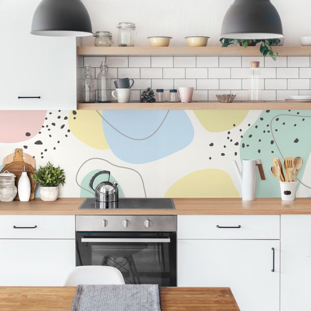Küchenspiegel Große geometrische Formen - Pastell
