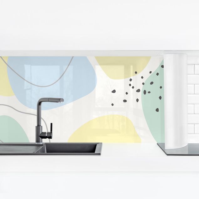 Küchenrückwand selbstklebend Große geometrische Formen - Pastell