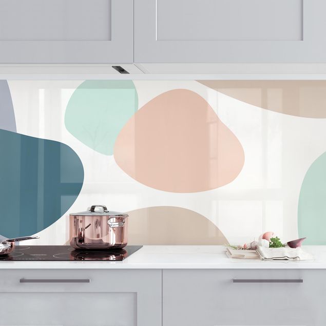 Platte Küchenrückwand Große kreisförmige Elemente - Pastell