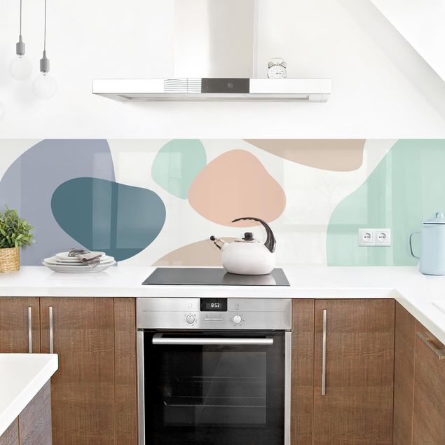 Wandpaneele Küche Große kreisförmige Elemente - Pastell