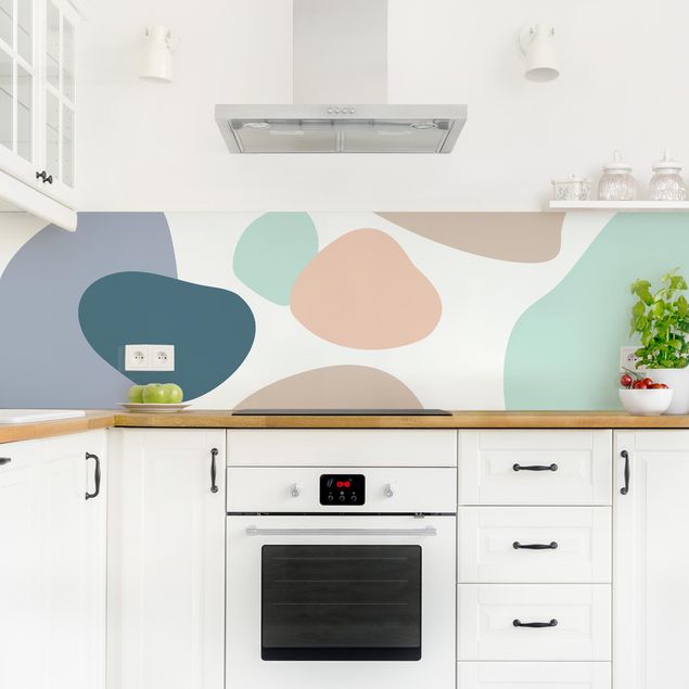 Küchenspiegel Große kreisförmige Elemente - Pastell