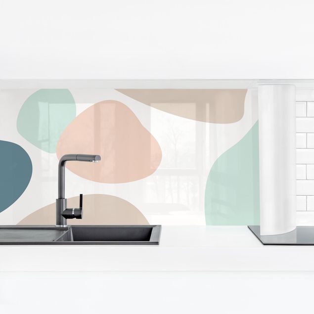 Küchenrückwand selbstklebend Große kreisförmige Elemente - Pastell