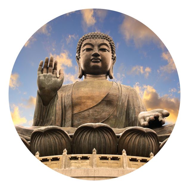 Runde Tapete selbstklebend - Großer Buddha