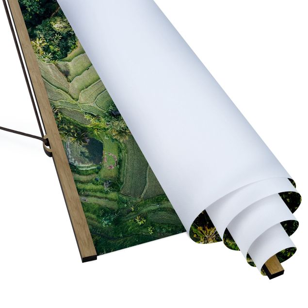Stoffbild mit Posterleisten - Grüne Terassen - Quadrat