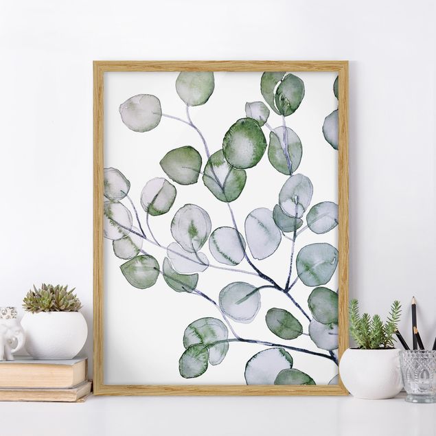 Moderne Bilder mit Rahmen Grünes Aquarell Eukalyptuszweig