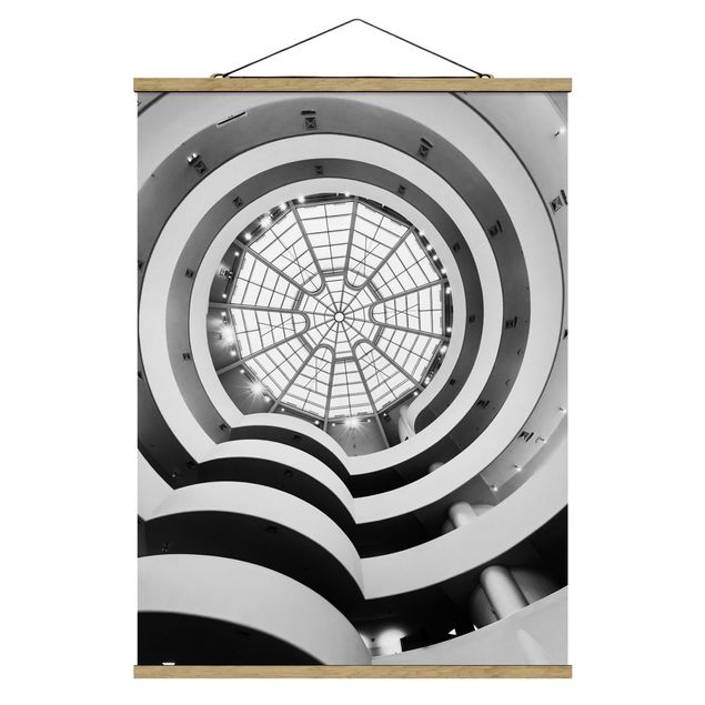 Stoffbild mit Posterleisten - Guggenheim Museum New York - Hochformat