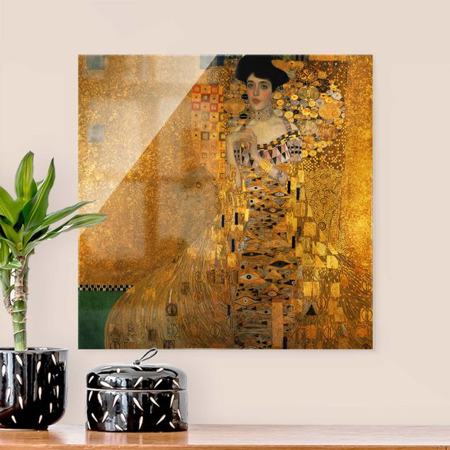 Glasbild - Gustav Klimt - Adele Bloch-Bauer I - Quadrat 1:1