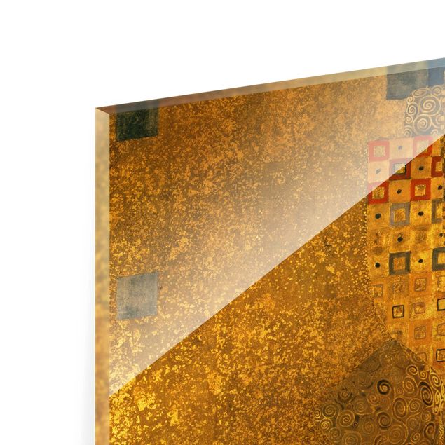 Glasbild - Kunstdruck Gustav Klimt - Bildnis der Adele Bloch-Bauer I - Jugendstil Quadrat 1:1