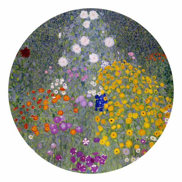 Runde Tapete selbstklebend - Gustav Klimt - Bauerngarten