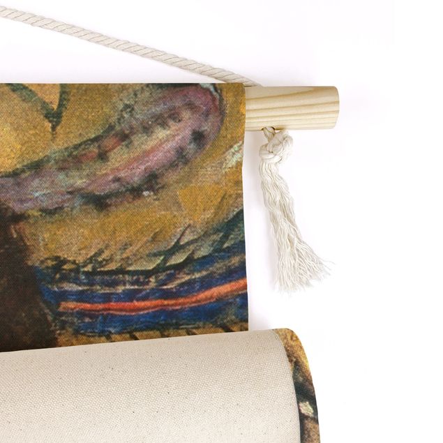 Wandteppich XXL Gustav Klimt - Dame mit Fächer