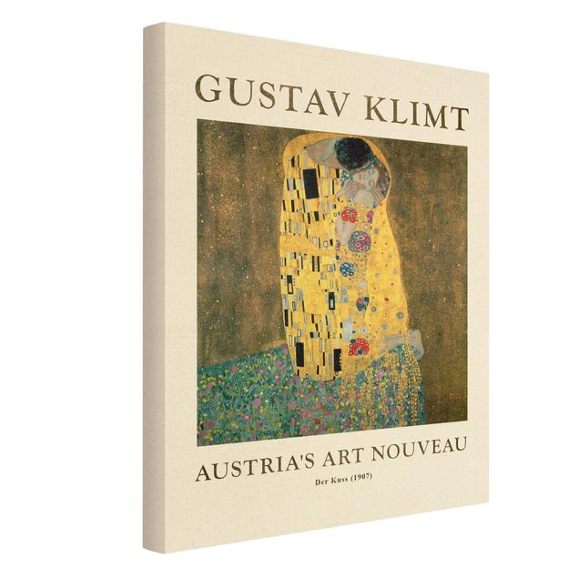 Leinwandbild Natur - Gustav Klimt - Der Kuß - Museumsedition - Hochformat 3:4
