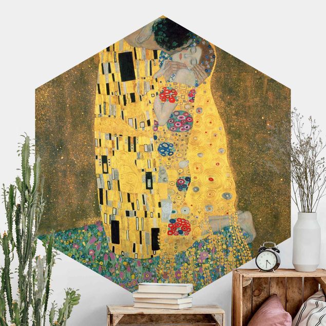 Tapete Art Deco Gustav Klimt - Der Kuß